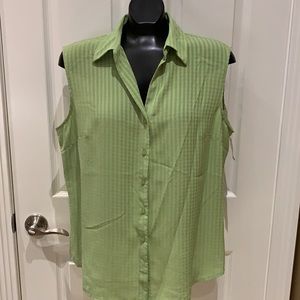 Soft spring green sleeveless blouse
